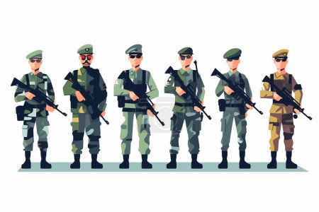 Illustration pour Soldats set vecteur plat minimaliste isolé vecteur style illustration - image libre de droit