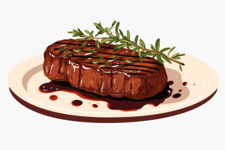 Steak-Vektor flache minimalistische Vermögenswerte isolierte Vektor-Stil Illustration
