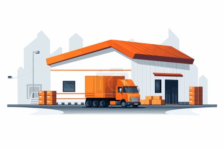 Warehouse vector flat minimalistic isolated vector style illustration