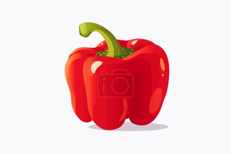 Téléchargez les illustrations : Illustration de style vectoriel isolé minimaliste plat de Bell Pepper - en licence libre de droit