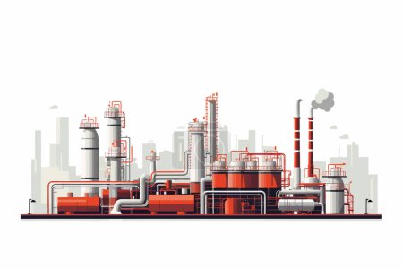 Illustration for Oil Refinery vector flat minimalistic isolated vector style illustration - Royalty Free Image