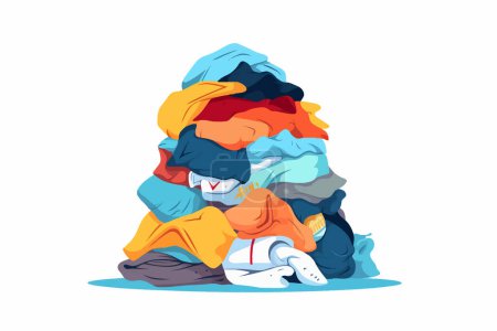 Stack of dirty clothes vector flat minimalistic isolated vector style illustration