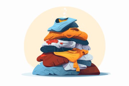 Illustration for Stack of dirty clothes vector flat minimalistic isolated vector style illustration - Royalty Free Image