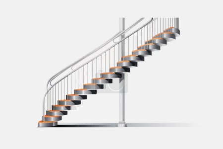 Illustration for Stairs made of metal asset vector flat isolated vector style illustration - Royalty Free Image