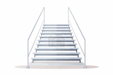 Illustration for Stairs made of metal asset vector flat isolated vector style illustration - Royalty Free Image