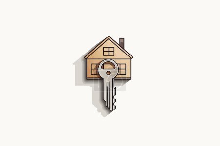 house and house keys isolated vector style illustration