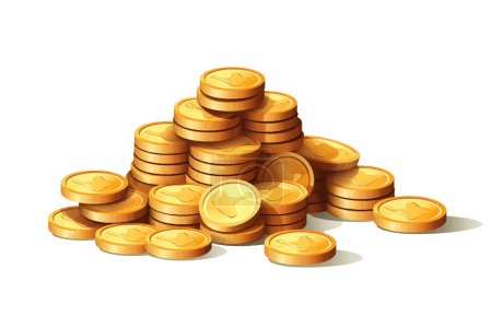 Illustration for Pile of coins isolated vector style illustration - Royalty Free Image