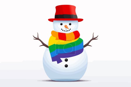 lgbt snowperson isolated vector style illustration