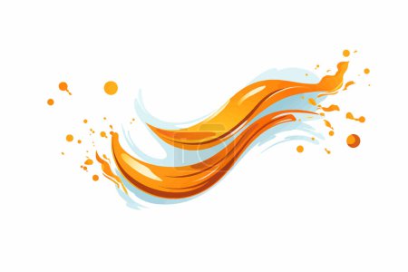 Téléchargez les illustrations : Illustration de style vectoriel isolé par éclaboussure de jus d'orange - en licence libre de droit