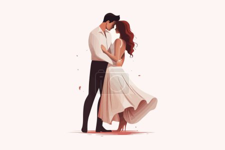 Illustration for Romantic couple isolated vector style illustration - Royalty Free Image
