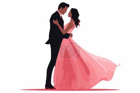 Téléchargez les illustrations : Illustration de style vectoriel isolé couple romantique - en licence libre de droit