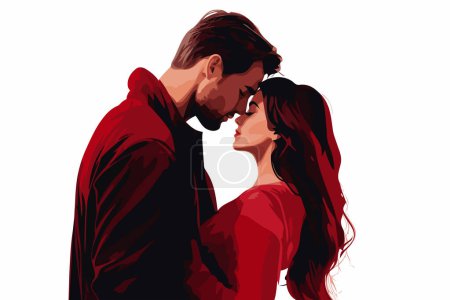 Romantic couple isolated vector style illustration