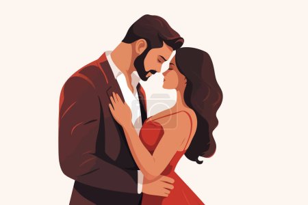 Romantic couple isolated vector style illustration