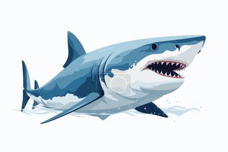 Téléchargez les illustrations : Illustration de style vectoriel isolé requin - en licence libre de droit