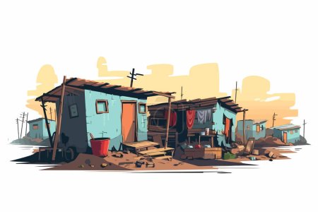 Illustration for Slums isolated vector style illustration - Royalty Free Image