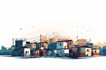 slums isolated vector style illustration