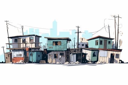 Illustration for Slums isolated vector style illustration - Royalty Free Image