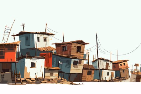 slums isolated vector style illustration