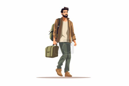 refugee man isolated vector style