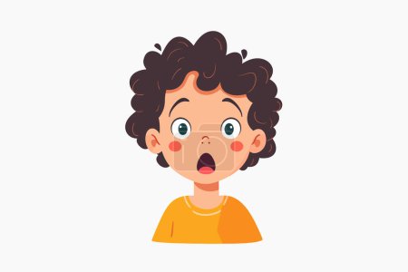 Illustration for Kid with surprised expression isolated vector style - Royalty Free Image