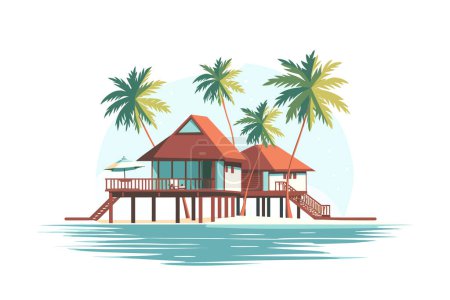 Illustration for Maldives isolated vector style - Royalty Free Image