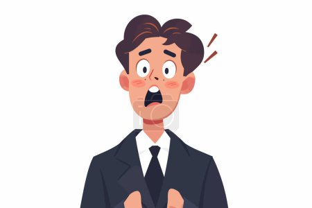 Illustration for Man in business suit with surprised expression isolated vector style - Royalty Free Image