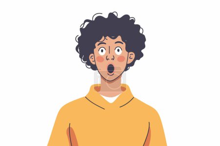 Illustration for Man with surprised expression isolated vector style - Royalty Free Image