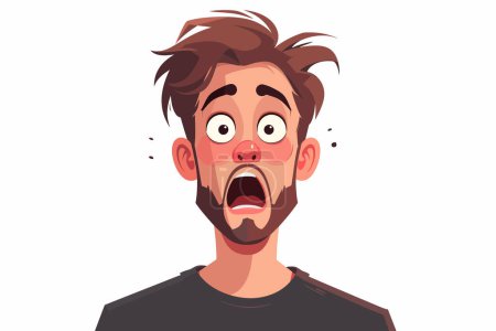 Illustration for Man with surprised expression isolated vector style - Royalty Free Image