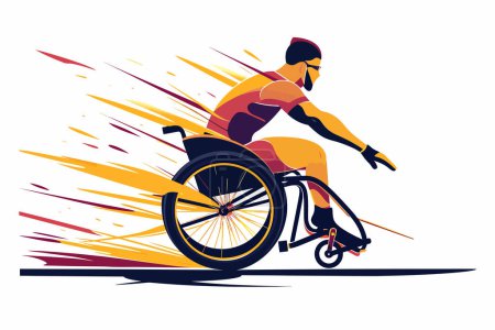 Illustration for Wheelchair Racing isolated vector style - Royalty Free Image