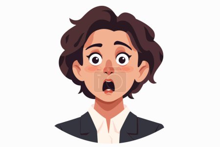 Illustration for Woman in business suit with surprised expression isolated vector style - Royalty Free Image