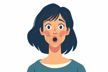 Illustration for Woman with surprised expression isolated vector style - Royalty Free Image