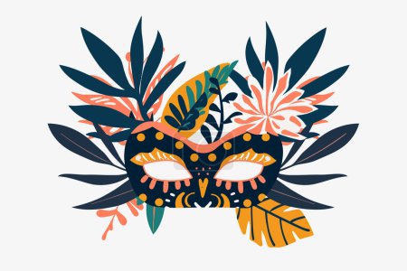 Illustration for Carnival masks isolated vector style - Royalty Free Image