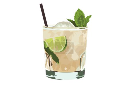 Illustration for Mai Tai coctail isolated vector style - Royalty Free Image
