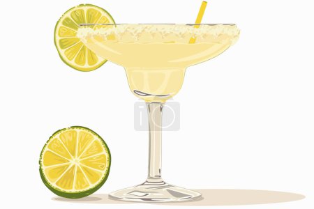 Illustration for Margarita coctail isolated vector style - Royalty Free Image