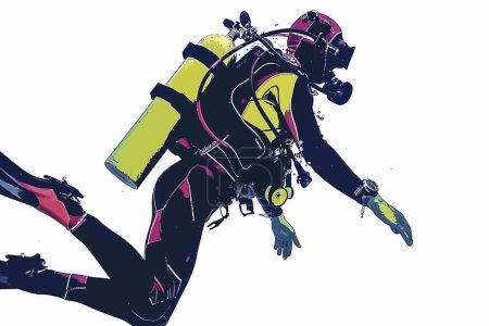 Illustration for Scuba diving isolated vector style - Royalty Free Image
