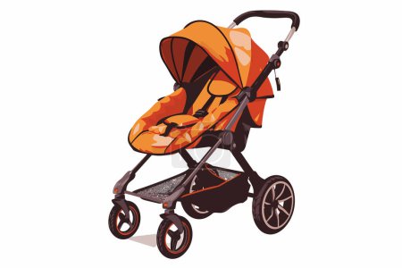 Illustration for Baby stroller isolated vector style - Royalty Free Image