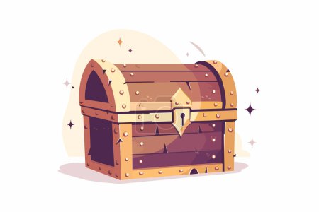 Illustration for Mediaeval treasure chest isolated vector style - Royalty Free Image