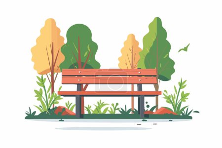 Ilustración de Banco de parque al aire libre aislado estilo vector - Imagen libre de derechos