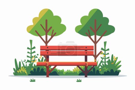 Illustration for Outdoor park bench isolated vector style - Royalty Free Image