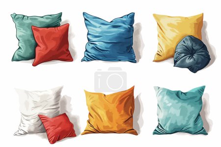 Ilustración de Sofá almohadas aislado estilo vector - Imagen libre de derechos