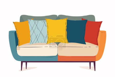 Illustration for Sofa pillows isolated vector style - Royalty Free Image