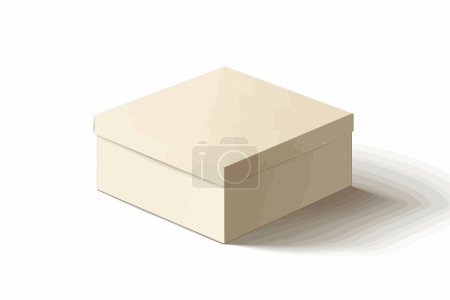 Illustration for Big closed paper box isolated vector style - Royalty Free Image