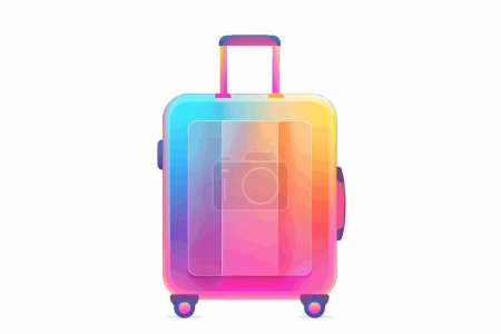 Téléchargez les illustrations : Grande valise de voyage colorée style vectoriel isolé - en licence libre de droit