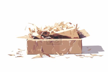 Big shreded paper box isolated vector style
