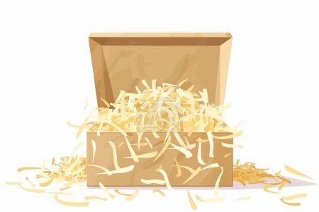Big shreded paper box isolated vector style