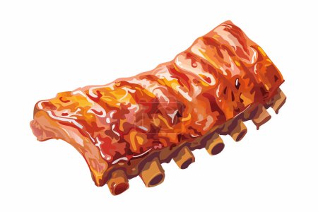 Illustration for Grilled pork ribs isolated vector style - Royalty Free Image