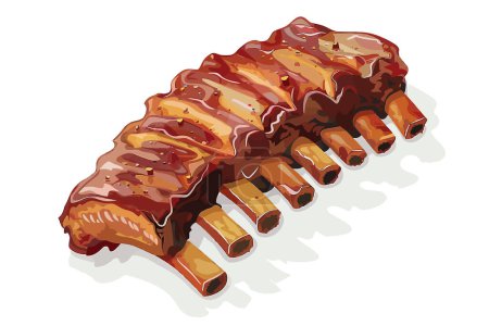 Illustration for Grilled pork ribs isolated vector style - Royalty Free Image