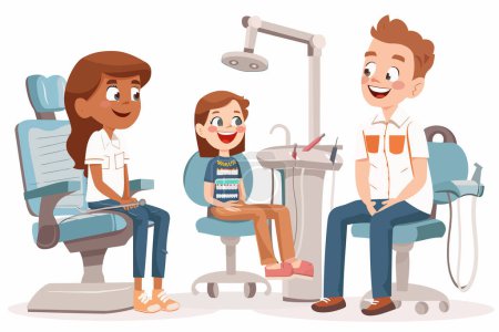 Illustration for Kid at the dentist isolated vector style - Royalty Free Image