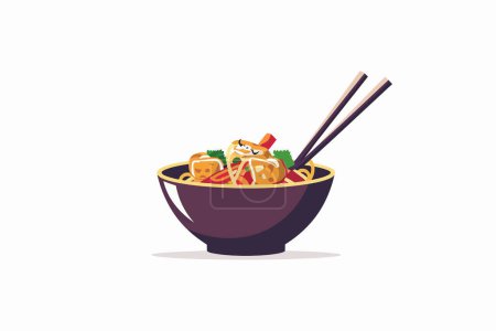 Illustration for Pad thai isolated vector style - Royalty Free Image