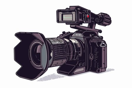 Téléchargez les illustrations : Caméra de film professionnel style vectoriel isolé - en licence libre de droit